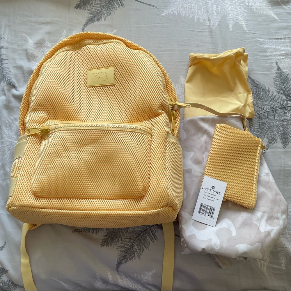 Dagne Dover Large Dakota Backpack in Yellow Airmesh